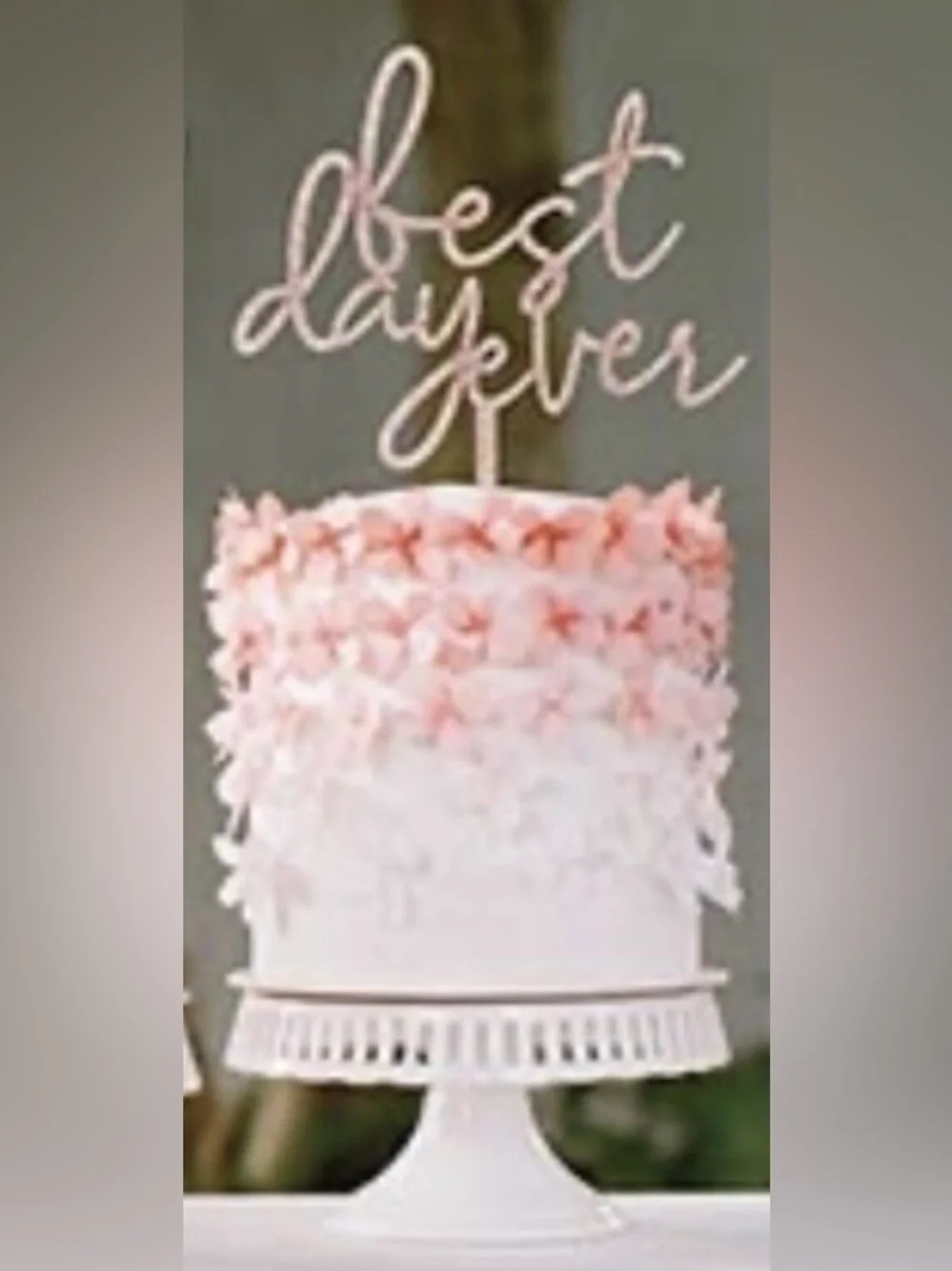 NEW Gold/Pink 'Best Day Ever' Cake Topper